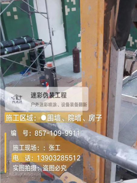 吉林外墙迷彩漆 伪装迷彩漆_军训学校